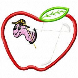 Apple Embroidery Design 2